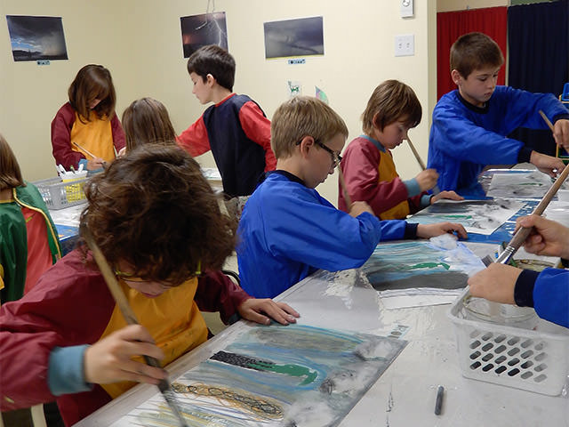 Watercolor activity at Musée Beaulne Coaticook